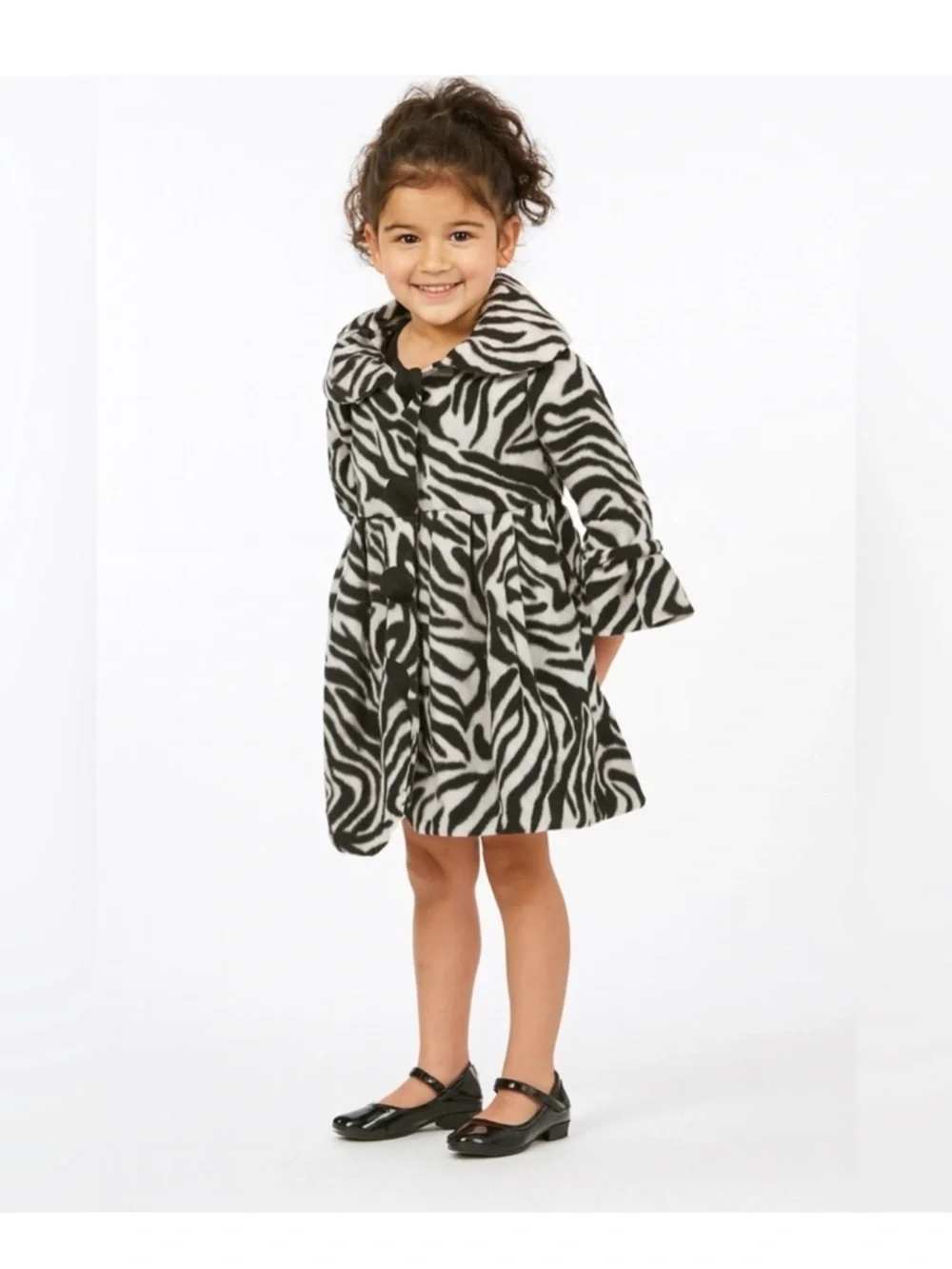 Unlisted Black and White Zebra Faux Fur Kids Coat